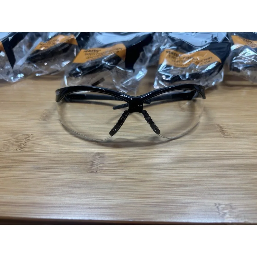 KLEENGUARD NEMESIS BLACK FRAME SAFETY GLASSES WORK CLEAR LENS 25676 (12 PAIR)